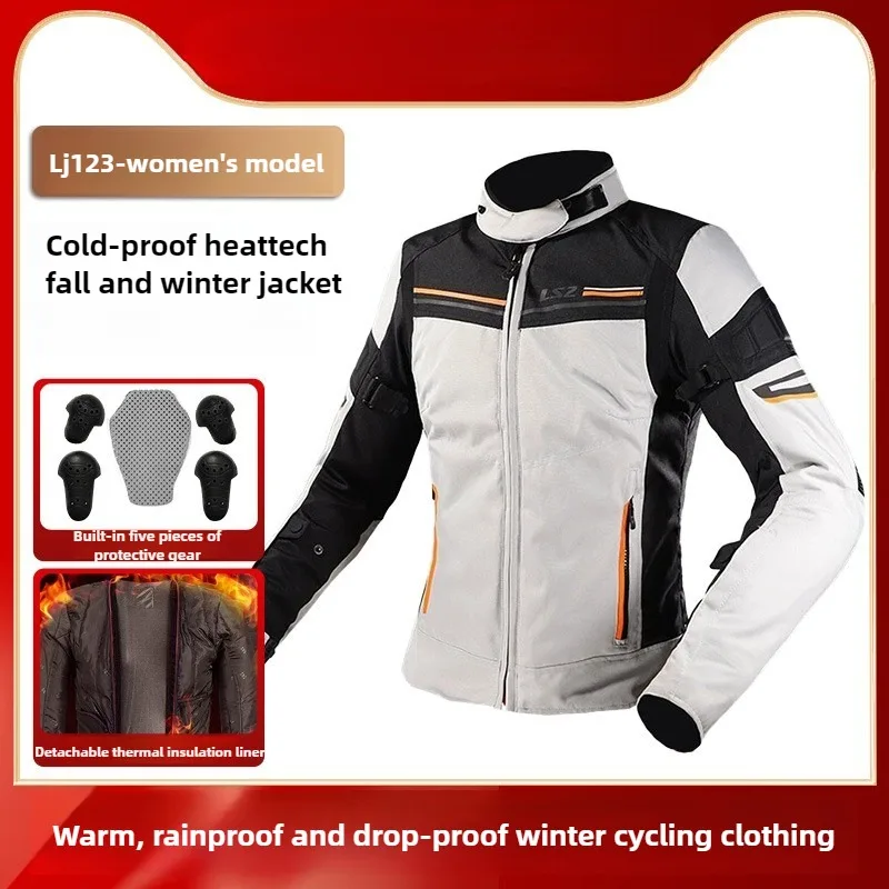 LS2 New Autumn and Winter Motorcycle Jacket Women's Motorcycle Waterproof Warm Anti-fall Four Seasons Off-road Jacket