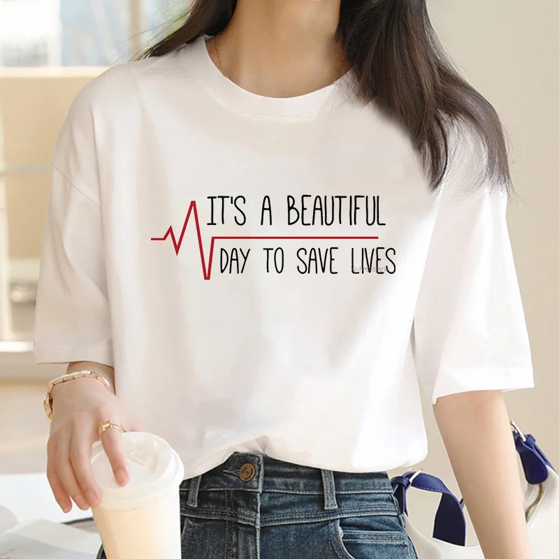 Greys anatomy t-shirt tshirt donna coppia vestiti grunge harajuku kawaii corea tumblr vestiti t-shirt grafica tees donne