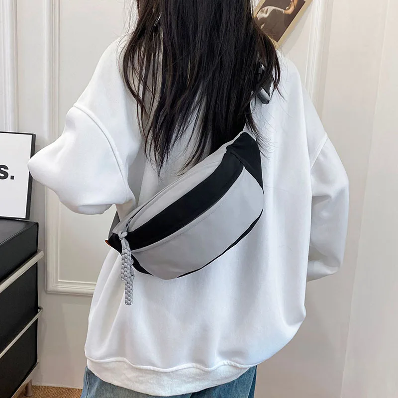 Women's Waist Bag New Fashion Nylon Student Shoulder Crossbody Bag Large Capacity Chest Bag Banana Belt Bags Ladies Handbag