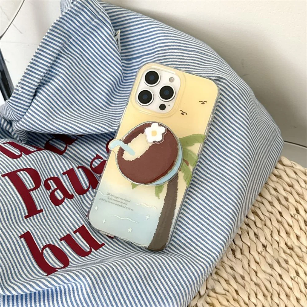 Cartoon Cute Rotate Coconut Supporto magnetico Supporto per telefono Grip Tok per Magsafe iPhone Samsung Supporto espandibile per dito con anello sicuro