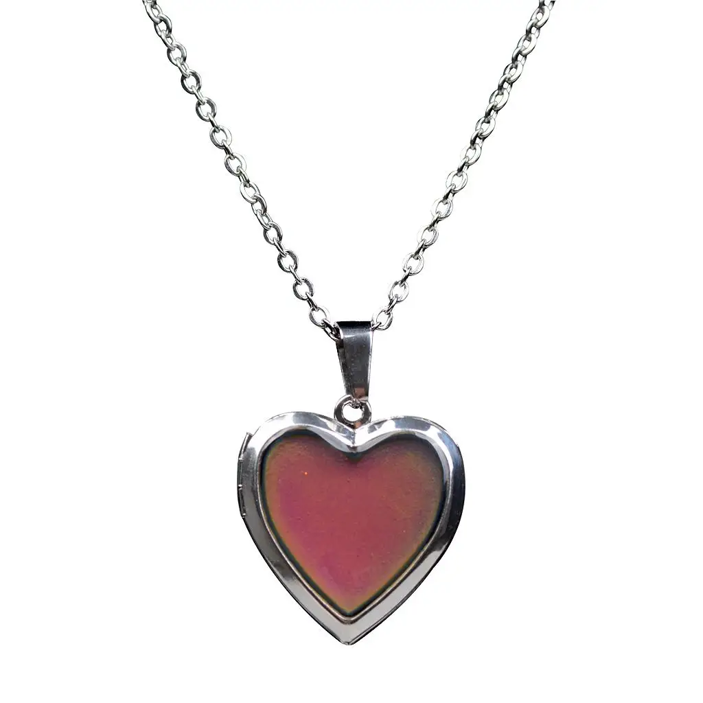 Vintage Necklace Heart Mood Pendant Body Heat Color Change Jewelry Necklace Gift for Girlfriend