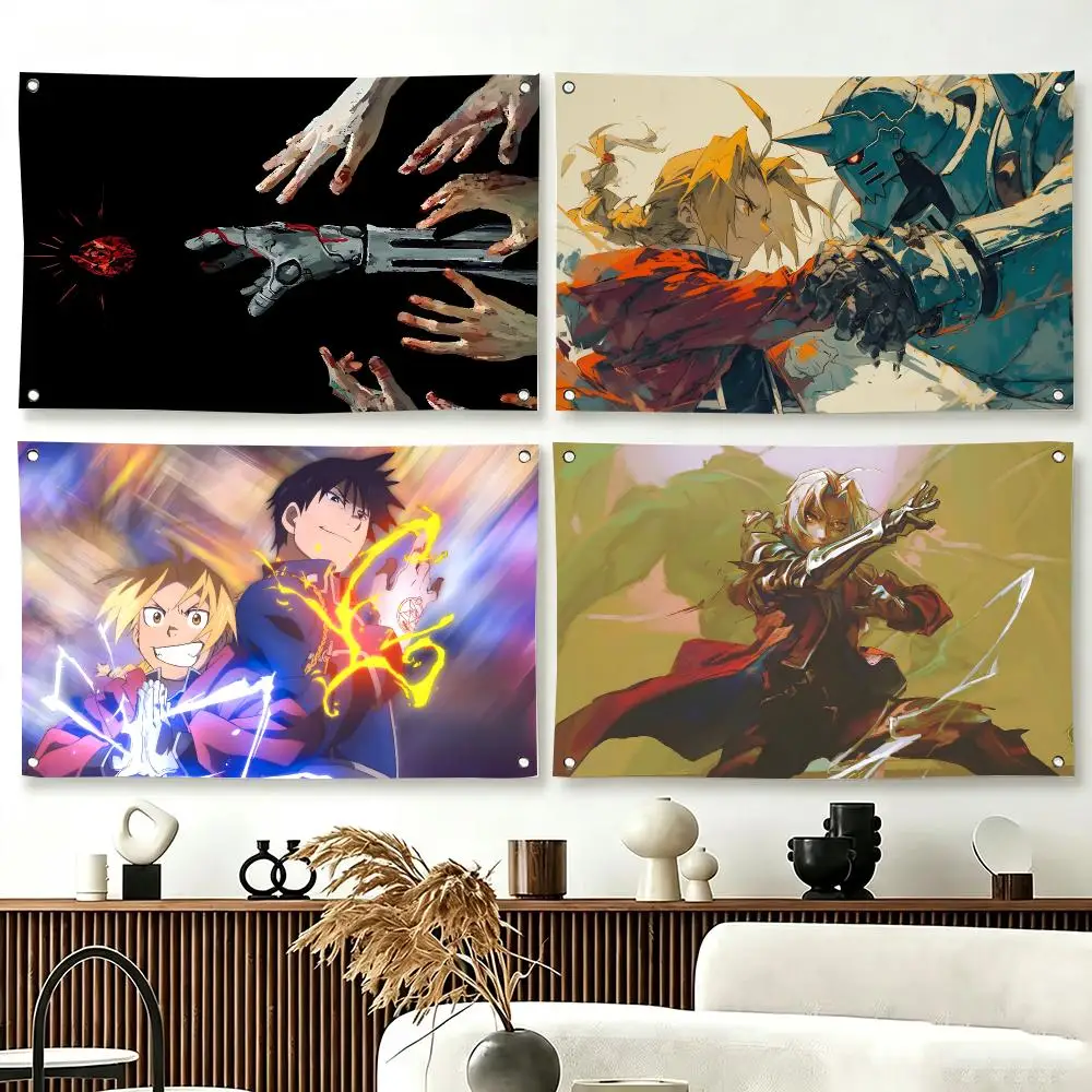 Steampunk Fantasy Anime F-Fullmetal Alchemist Flags  For Living Room Home Dorm Decor Wall Outdoor Camping Party Banner Gifts