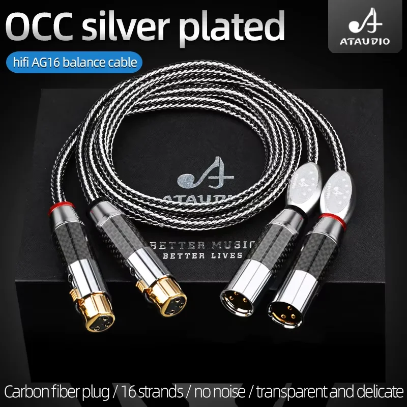HiFi Balanced Cable XLR Male to Female Cable OCC Silver-plated Double XLR Cable Mixer Microphone Balanced Signal Cable