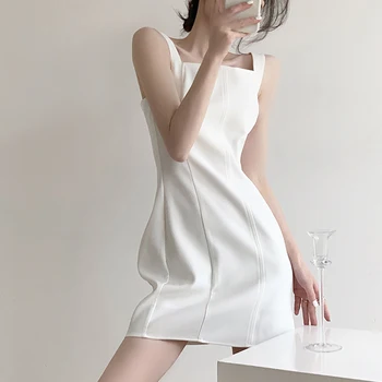 하이 엔드 Feelwhitetank 여성 봄 여름 정장 Innerdress 몸집이 작은 탱크 드레스 흰색 Strapless 원활한 바디 조끼 드레스 