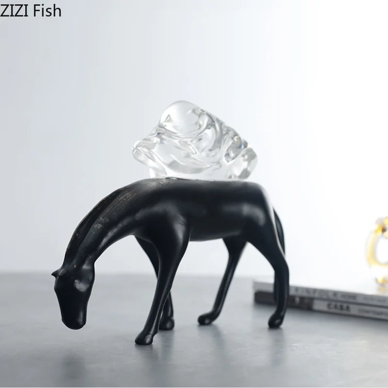 

Resin Animal Decorative Ornament Horse Statue Sculpture Decoration Crafts Knickknacks Figurines Home Decor Accessories Gift