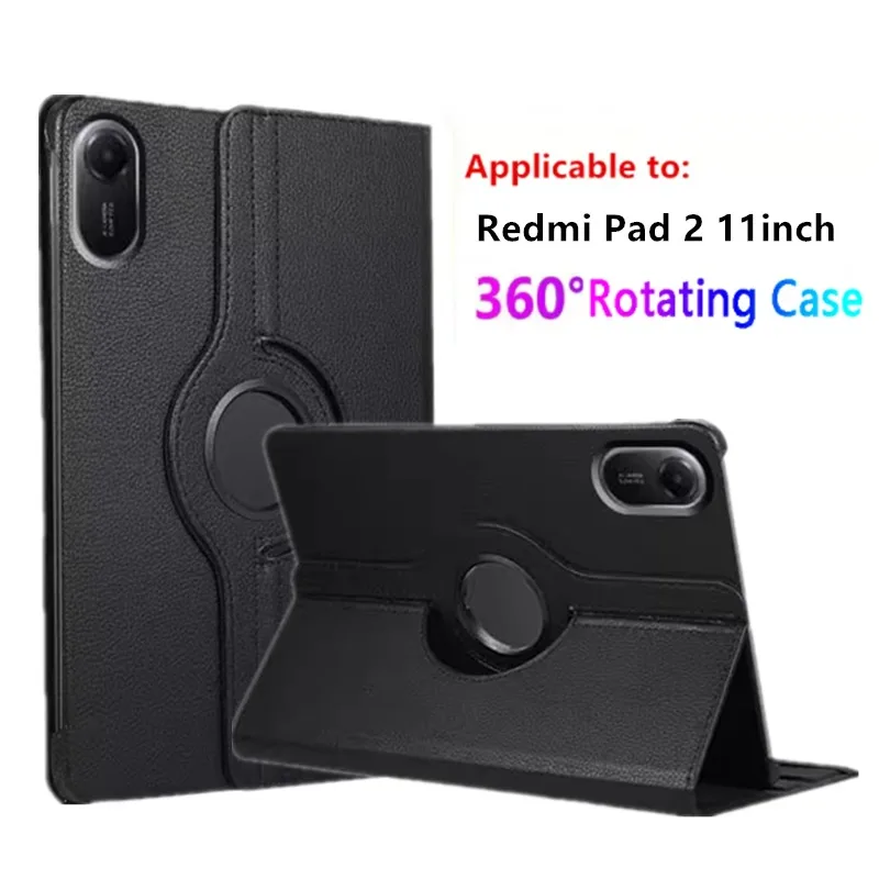 

360Degree Rotating Case For Xiaomi Redmi Pad 2 Case 11inch Smart Flip Stand Leather Cover Funda for Redmi Pad 2 2025 Tabletshell