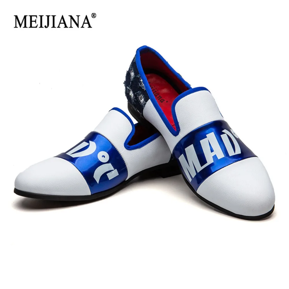 2024 New Men\'s Casual Shoes Fashion Print Modern style Casual Slip on Formal Loafers White Men Moccasins Flat Male Driving Shoes