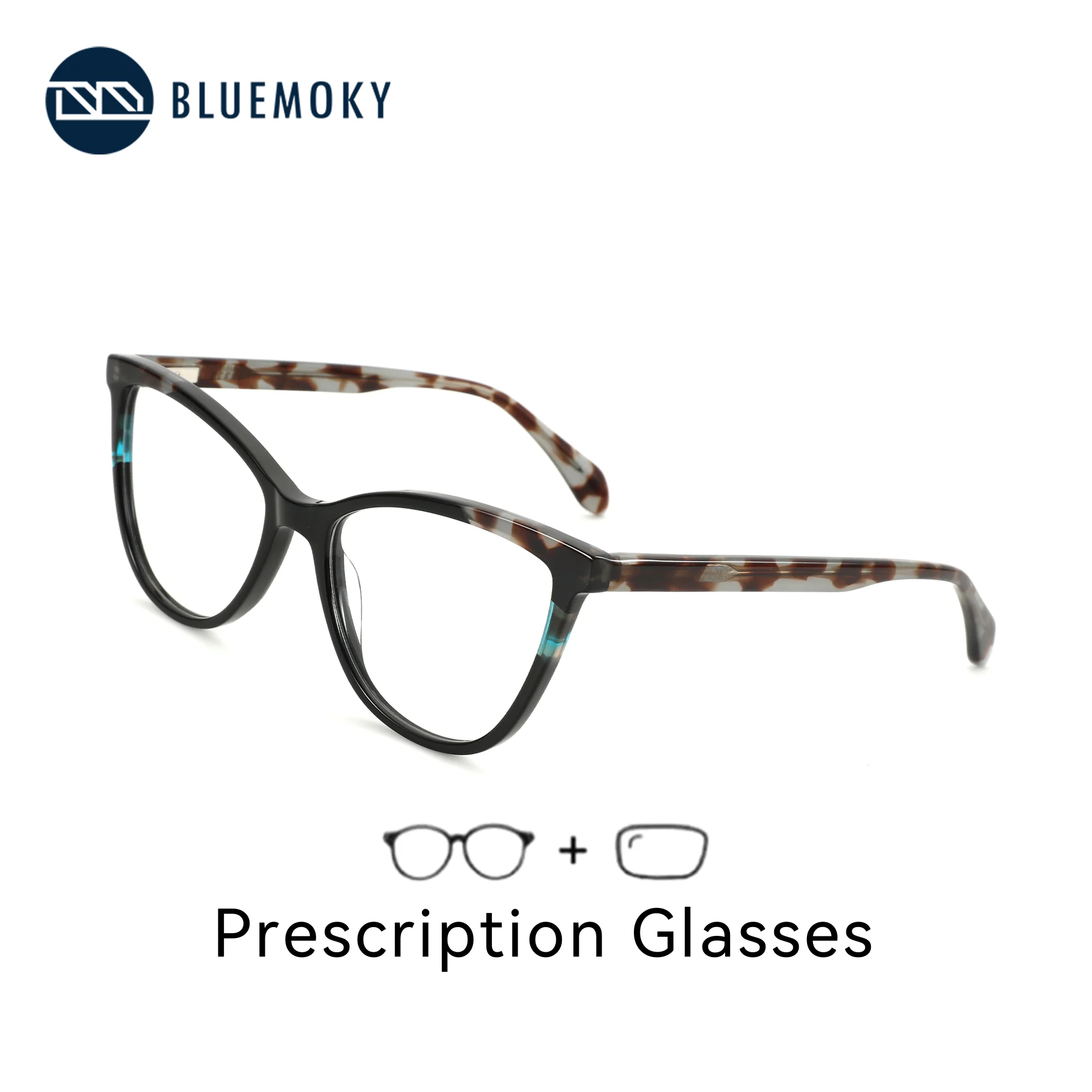 

BLUEMOKY Acetate Cat Eye Prescription Glasses For Women Blue Light Myopia Optical Lenses Progressive/Photochromic Eyewear