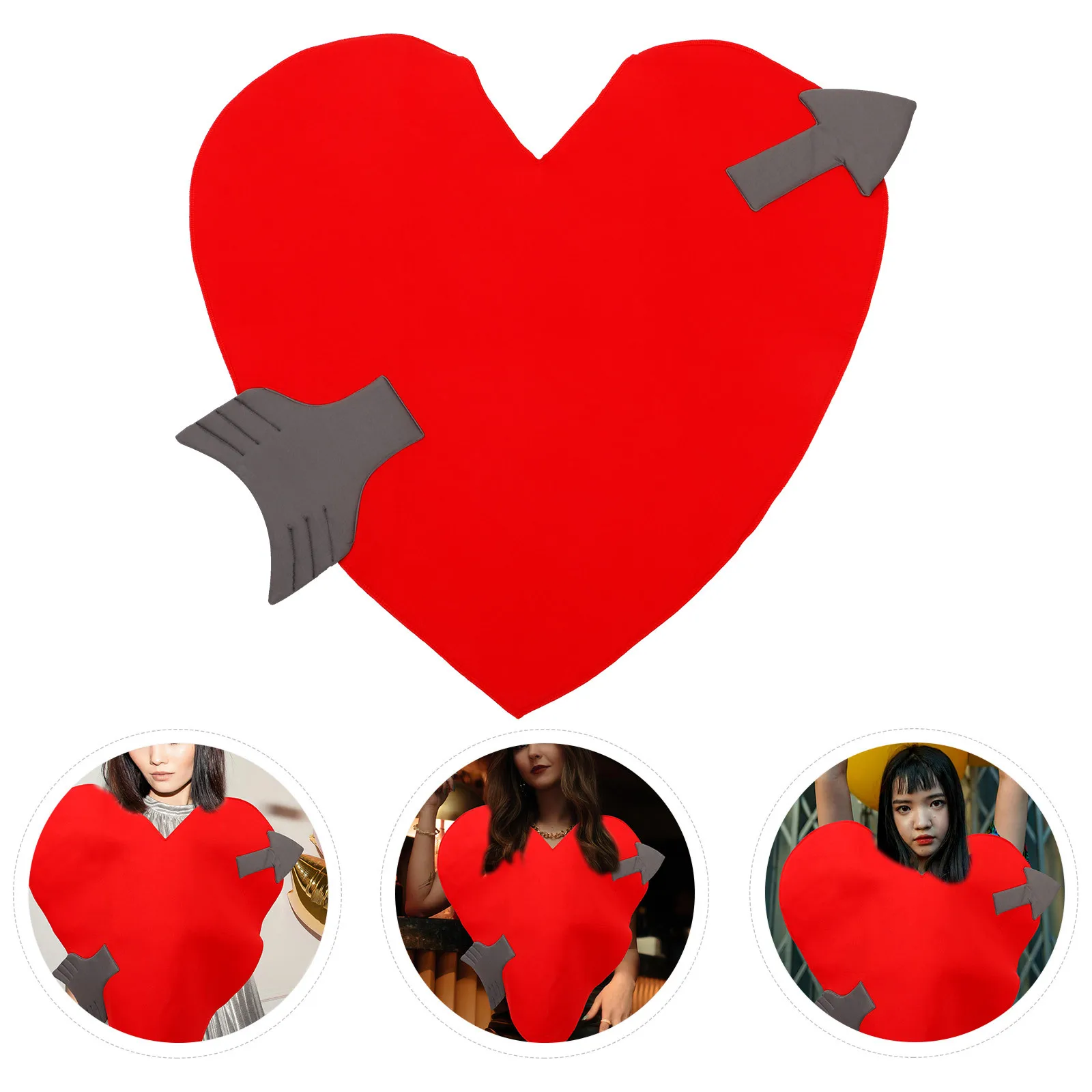 여자를위한 하트 의상 여자 발렌타인 데이 파티 공연 코스프레 복장 큐피드 액세서리