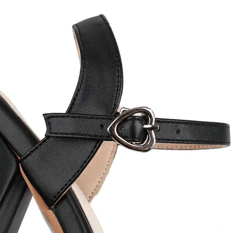 REAVE CAT Women Sandals Open Toe Chunky Heels 9cm Platform 2.5cm Buckle Strap 43 44 45 46 Sweet Elegant Dating Shoes