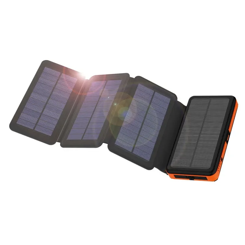 

Waterproof folding solar power bank 25000mAh outdoor portable solar mobile power supply