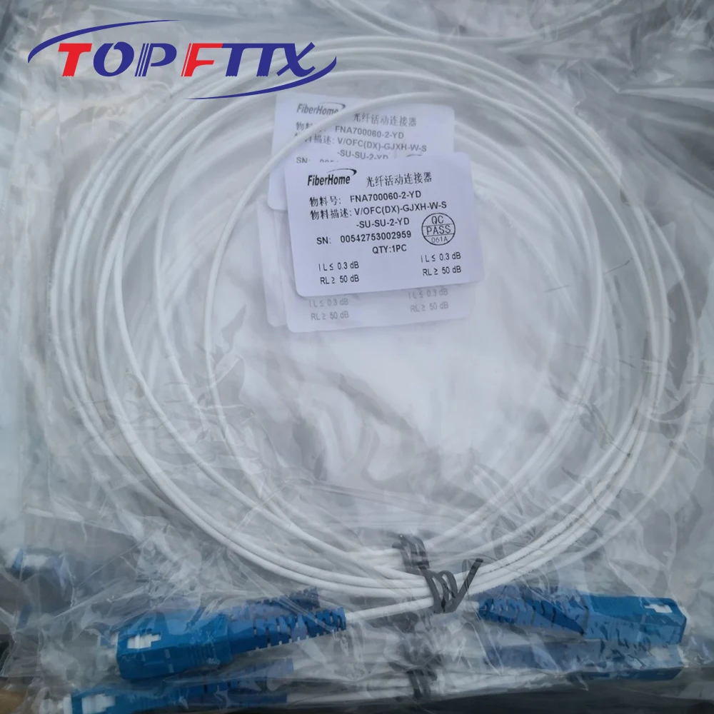 10PCS 1/2 Meter SC/UPC Single Mode Single Core GJXH Indoor Drop Cable Patch Cord Extension Optical Jumper For FTTH
