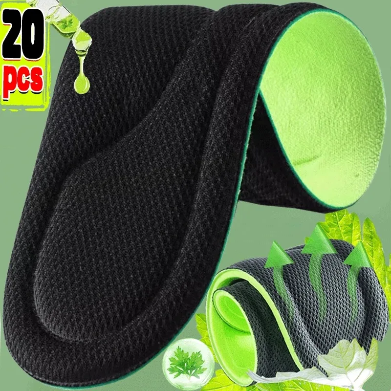 2/20pcs Unisex Memory Foam Orthopedic Insoles Deodorizing Insole Shoes Sports Absorbs Sweat Soft Antibacterial Shoe Accessories