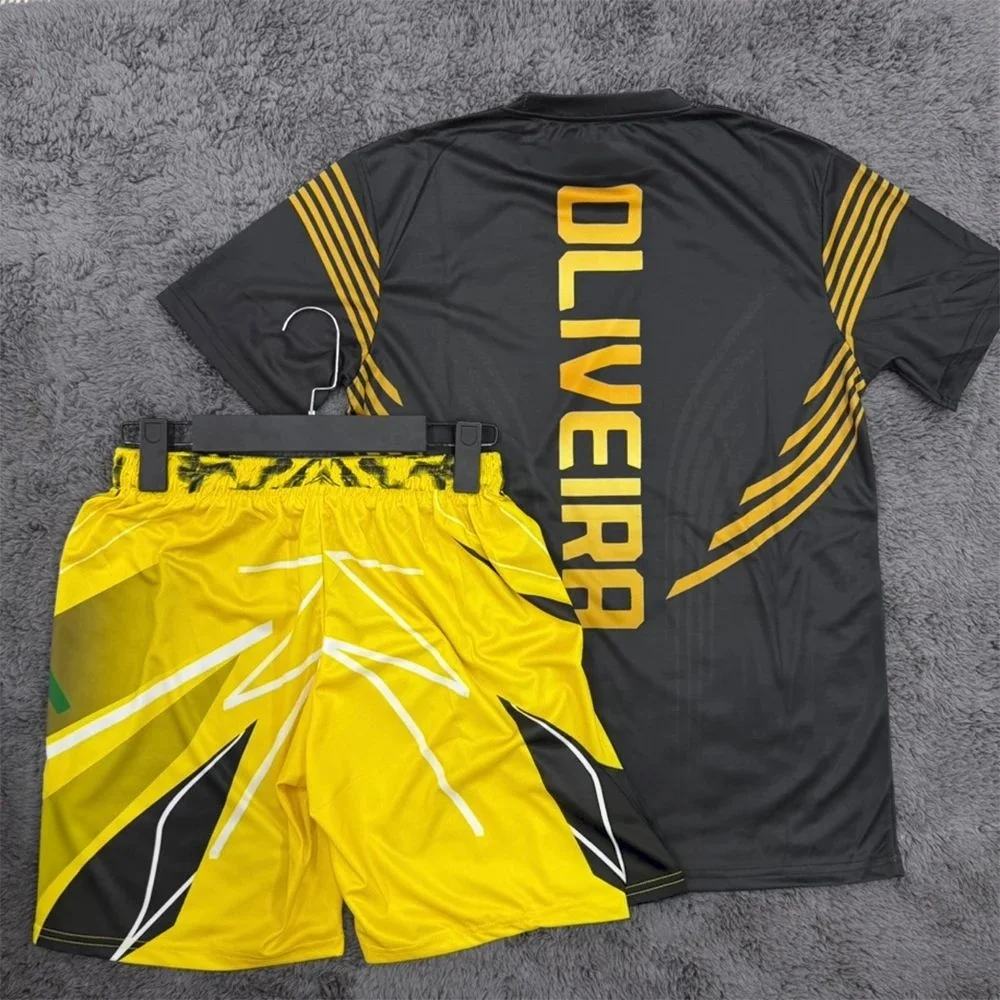2026 NEW MMA Fighting Night T-shirt Shorts Children's Adult Boxing Training Sports Set Breathable Speed Drying Men's Shirt