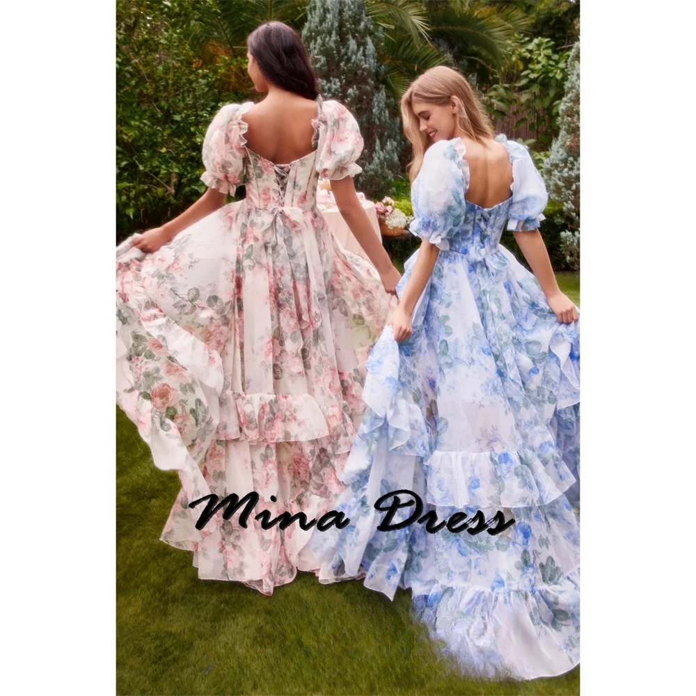 

Mina Graduate Elegant Evening Dresses 2024 Luxury Prom Dress Wedding Party Dress Es Slit Folds Pattern flower Gala Party dresses