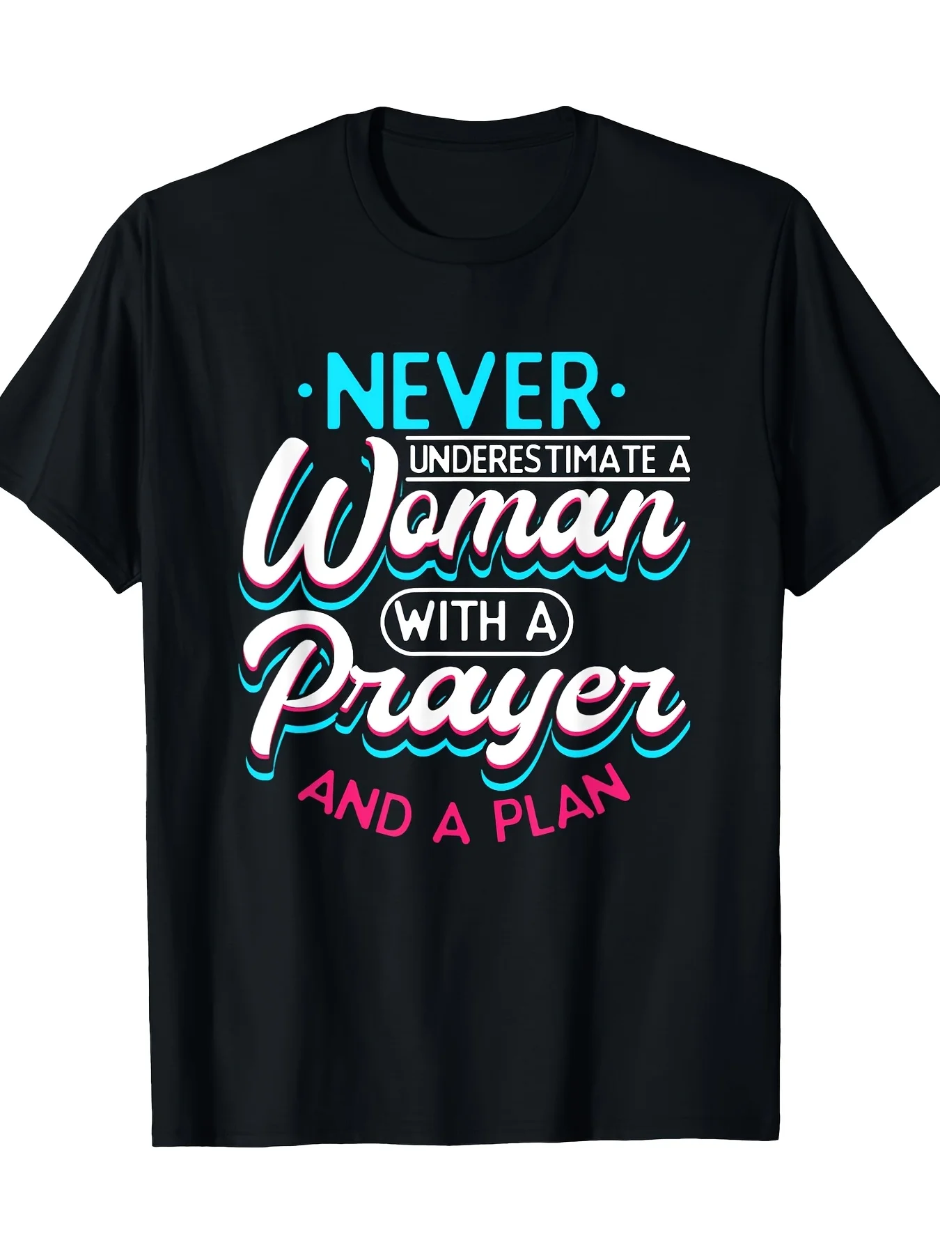 

Христианская вера, не недооценивайте женщину в молитвенной футболке 220г Футболка, 100% хлопок