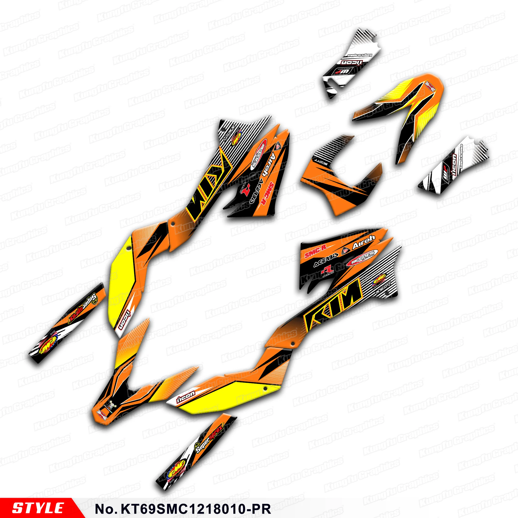 JY RACING Motorcycle Graphics Wrap Design for KTM 690 SMC-R 690SMC R 2012 2013 2014 2015 2016 2017 2018, KT69SMC1218010-PR