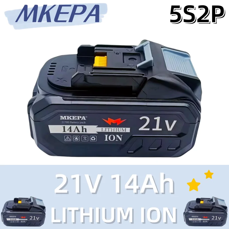 21V 5S2P 14Ah Rechargeable Battery 21700 Lithium ion Battery  lpega for Electric Tools BL1860 BL1880 BL18100