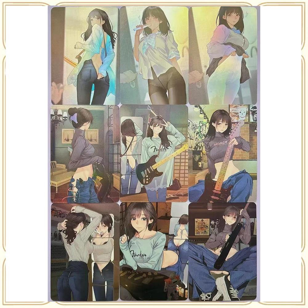 

9PC/Set Anime Goddess Story DIY ACG Guitar Girl Sexy Games Toys Premium Sparkly Collections Cards Christmas Birthday Gifts