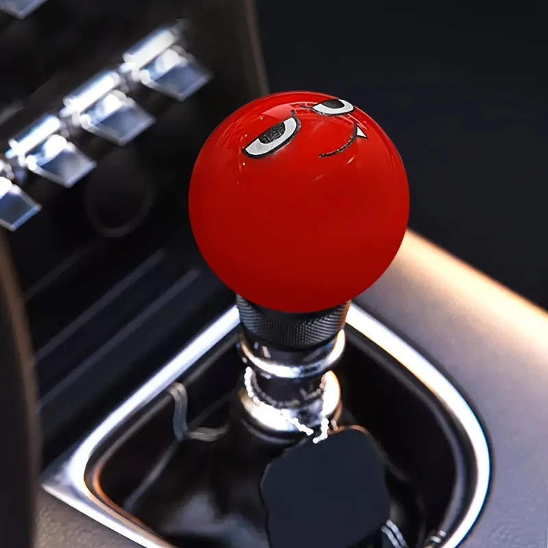 Universal Car Gear Lever Handle with Red Ball Eyes Shift Decoration, Ball Shaped Modification