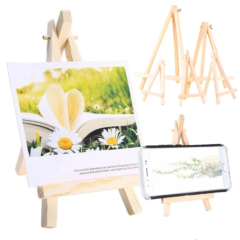 

5PCS Small Desk Easels Canvas Painting Holder Wooden Tripod Easels Tabletop Display Stand for Photo Chalkboard Signs 6 Size