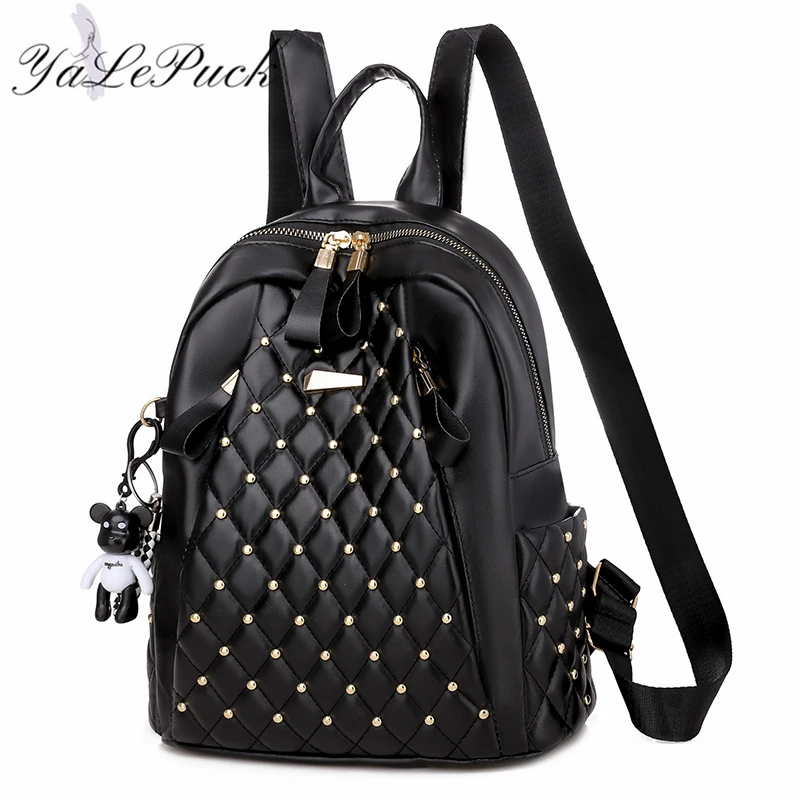 Mochila Vintage de cuero de alta calidad para mujer, morral de viaje, bolsos de hombro, mochilas escolares, mochila femenina