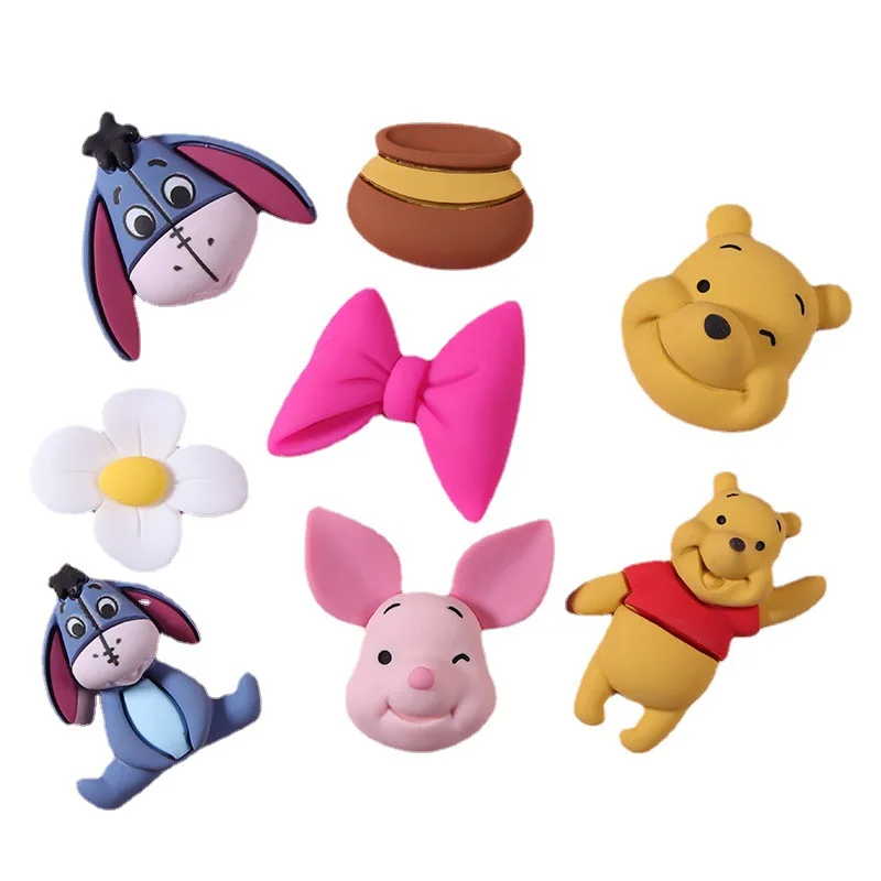 8pcs/set Disney Winnie The Pooh Cartoon Resin Flatback Model Jewelry Accessories DIY Handmade Crafts Couplw Charm Birthday Gift