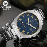 OCHSTIN Male Stainless Steel Strap Wristwatch Men's Automatic Mechanical Movement Clock Man Waterproof Calendar Luxury Watch
