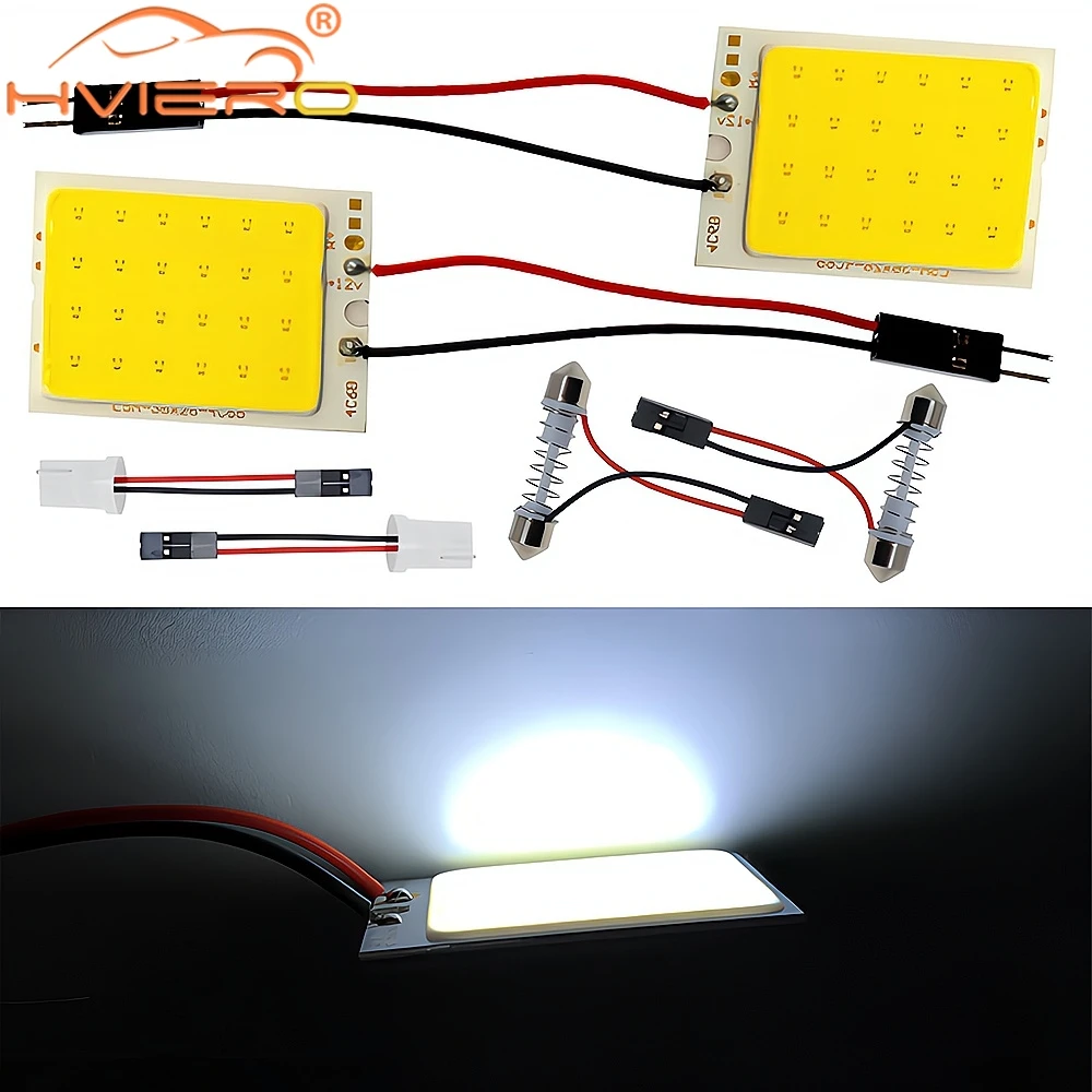 2Pcs T10 COB 24SMD Car LED Panel Multi-Colorful Auto Interior Dome Reading Lamp Map Led Bulb Festoon Lights BA9S 12V Accessories