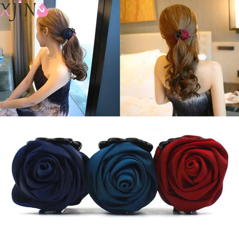 Fashion Hair Clip Barrette Rose Hair Claws Clips Hair Crab Clamp Hairpin Headwear For Women Korean Hair Styling Accessorie