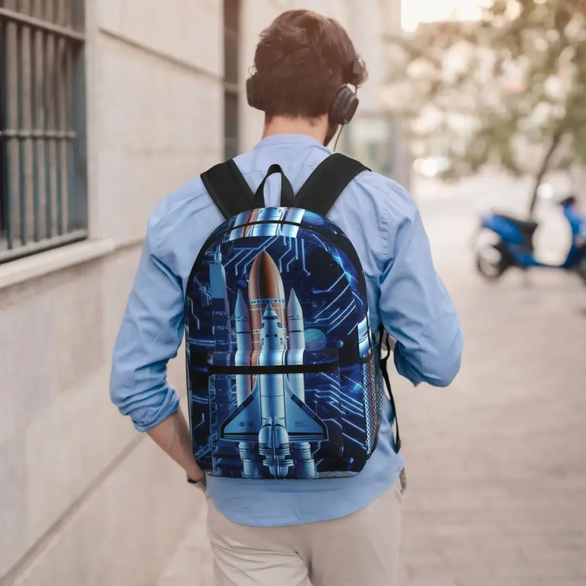 Space Shuttle Rocket Student Backpack School Bag Hiking Travel Daypack for Boys Girls Bookbag Shoulder Bags