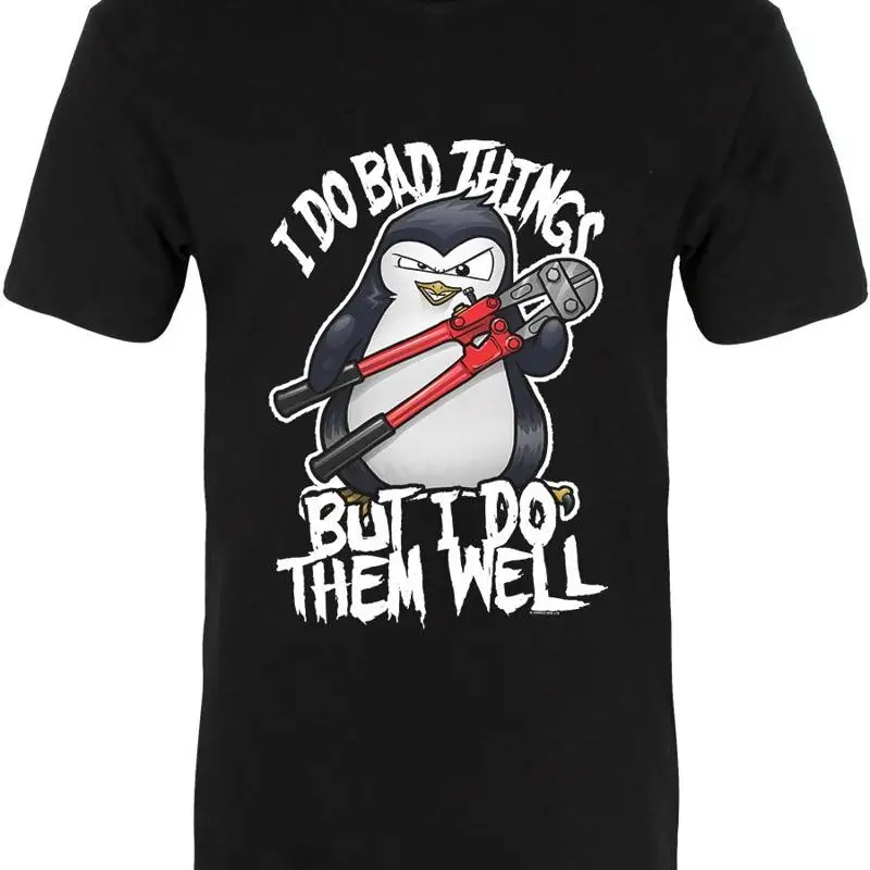 Psycho Penguin I Do Bad Things Mens Premium Black T-Shirt