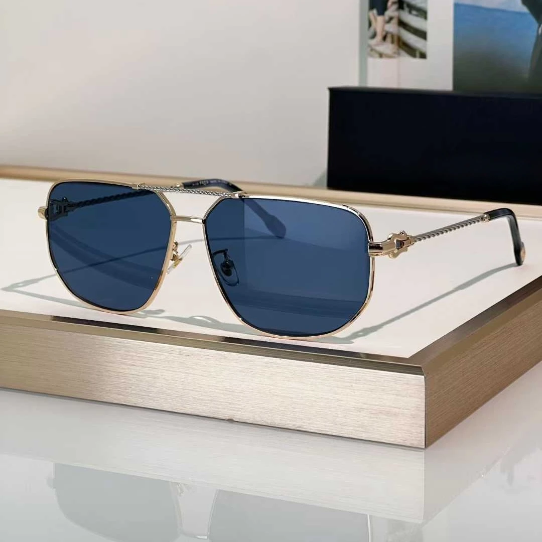 

Простые модные солнцезащитные очки оверсайз класса люкс в винтажном стиле FG40013U с титановыми дужками-шнурками, ретро-квадратные, унисекс, высшее качество