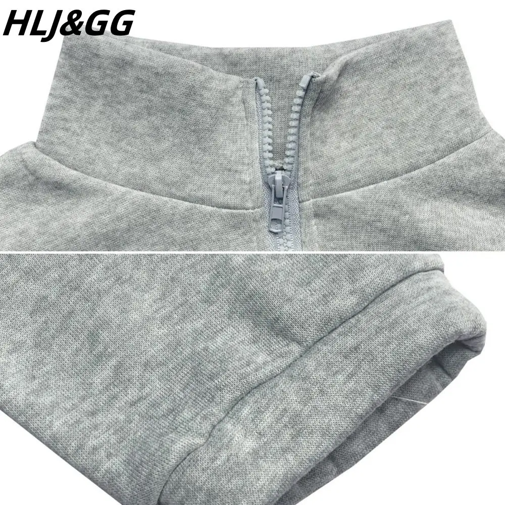 HLJ&GG Autumn Winter New Solid Jogger Pants Two Piece Sets Women V Neck Long Sleeve Top And Pants Outfit Casual Sporty Clothing