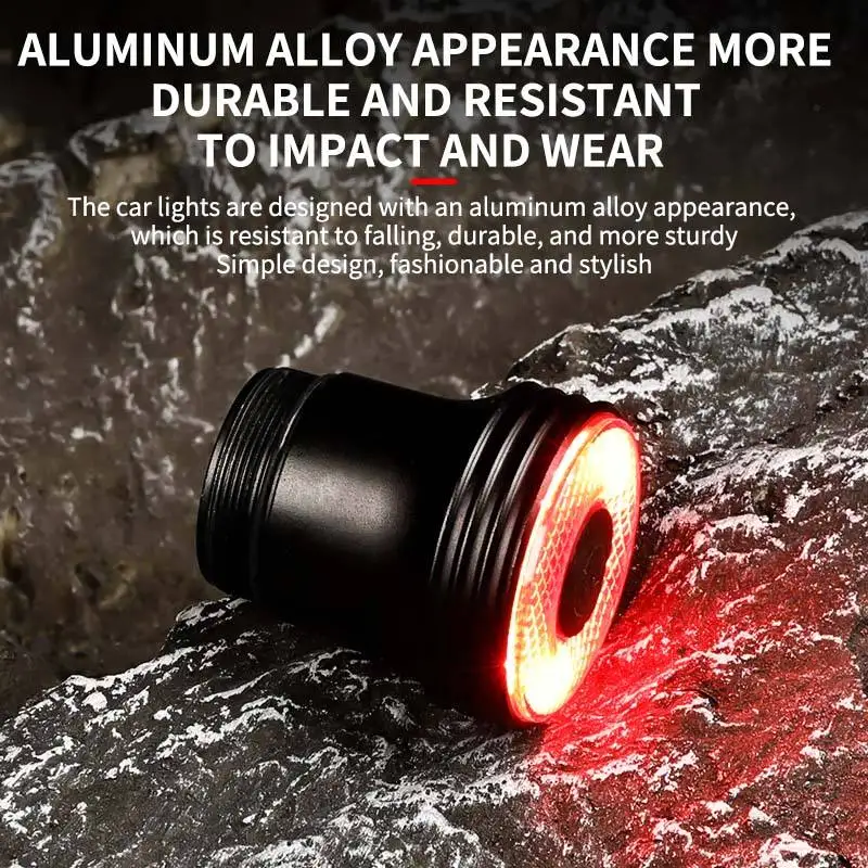 دراجة ذكية السيارات الفرامل الاستشعار الضوء الخلفي ركوب الدراجات الذيل ضوء مقاوم للماء LED شحن الضوء الخلفي للدراجة #3