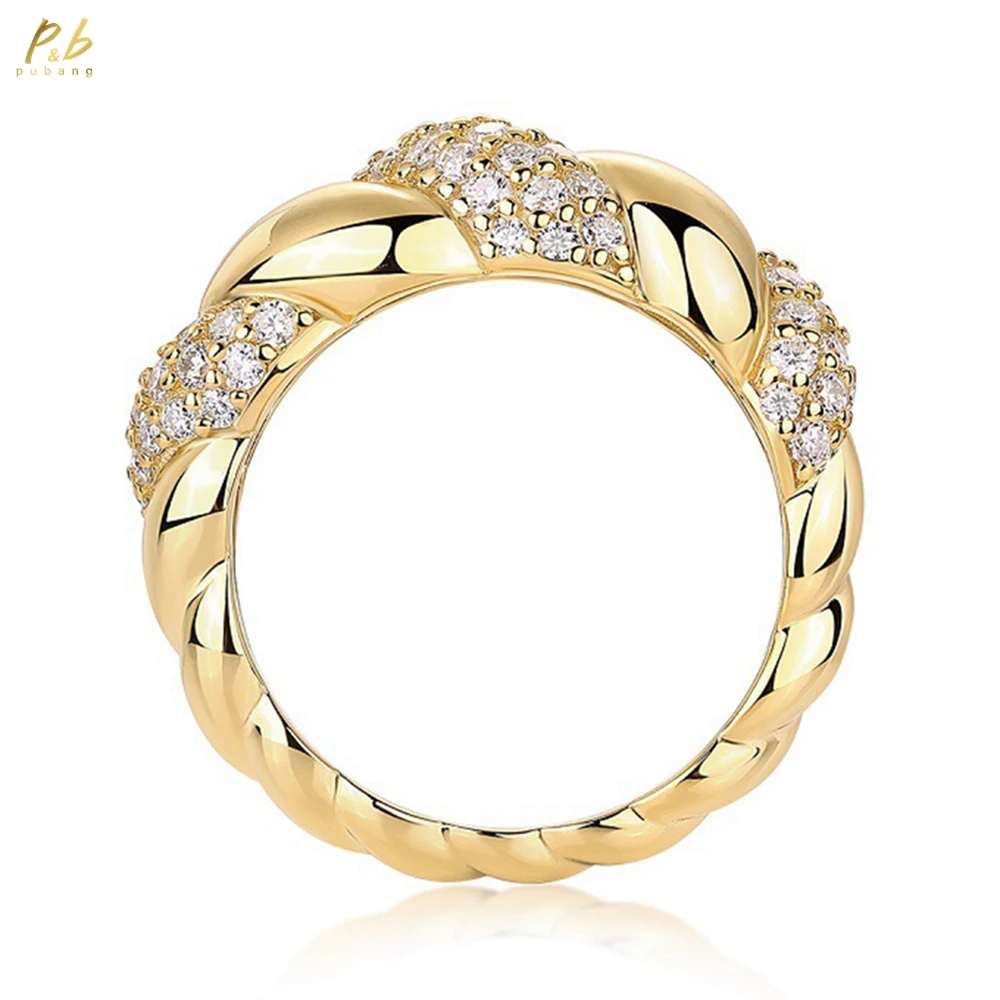 

PuBang Fine Jewelry, твердое серебро 925 пробы VVS1 3EX D, цвет, настоящий муассанит, бриллиант, драгоценный камень, роскошные кольца в стиле хип-хоп, оптовая продажа