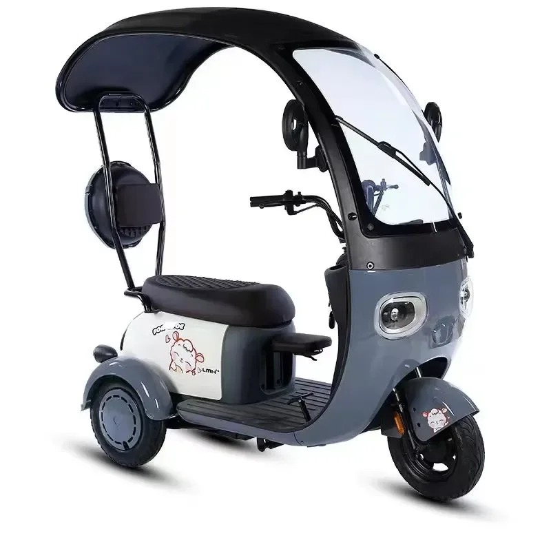 New energy convenient commuter electric tricycle with canopy