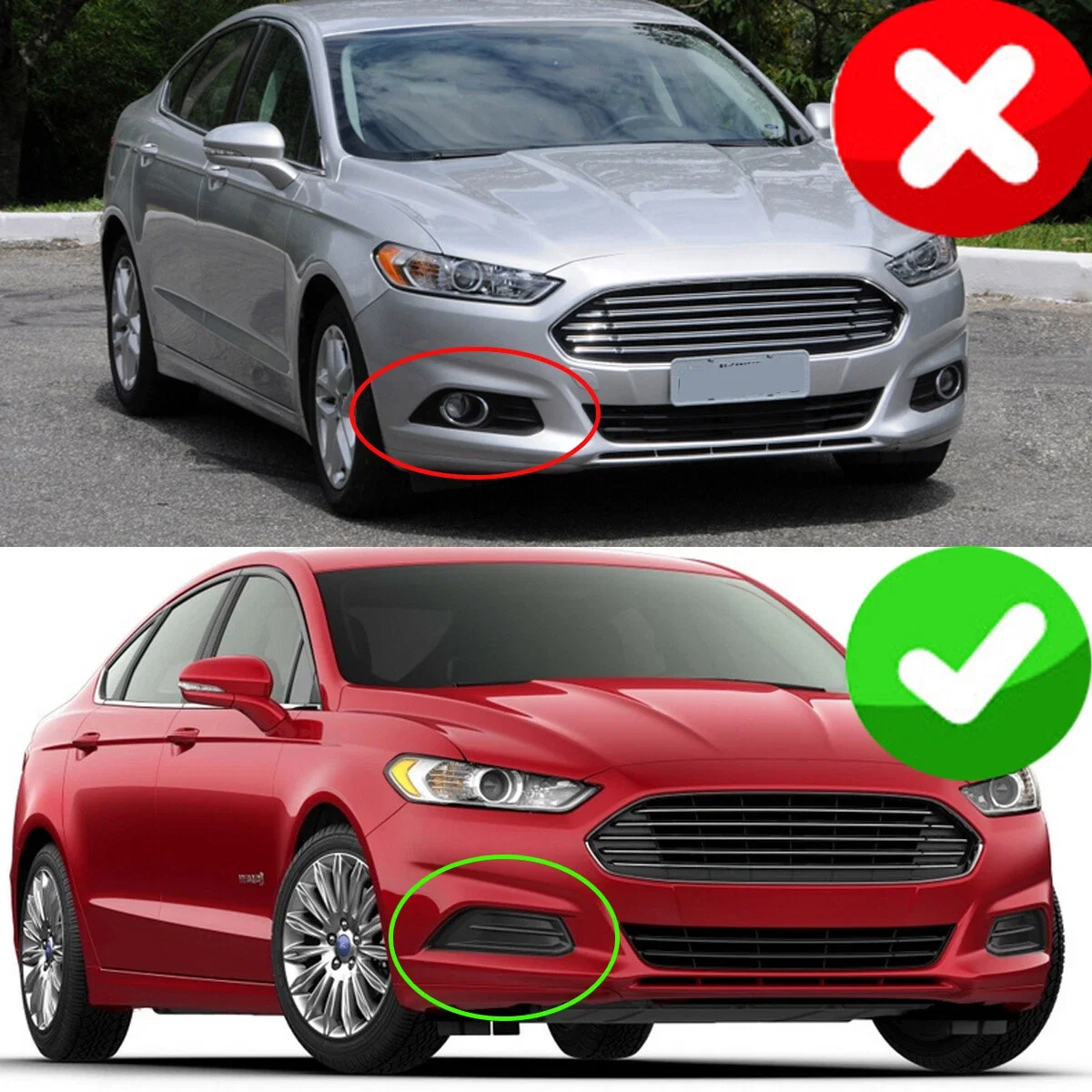Fog Lamp Cover Frame Fit For Ford Fusion 2013 2014 2015 2016 2017 Front Bumper Insert Fog Light Lamp Covers Left Right A Pair - view 3