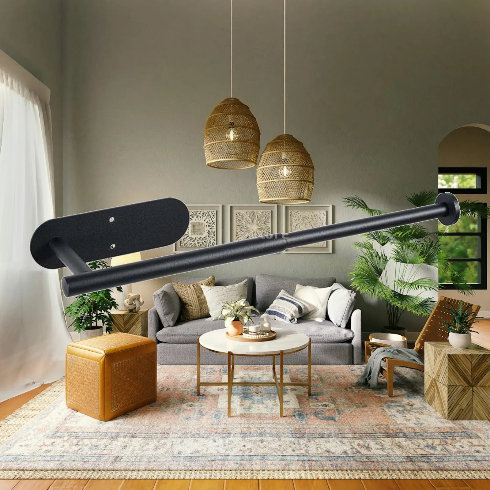 Telescopic Hat Rack Space Saving Wall Mount Cap Holder Carbon Steel Construction