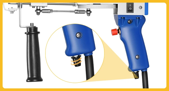 Tufting Gun 2in1 Set with Fabric Carpet Trimmer 5-40 Stitch/sec Adjustable Speed Electric Carpet Gun,7-21mm Focking Machine