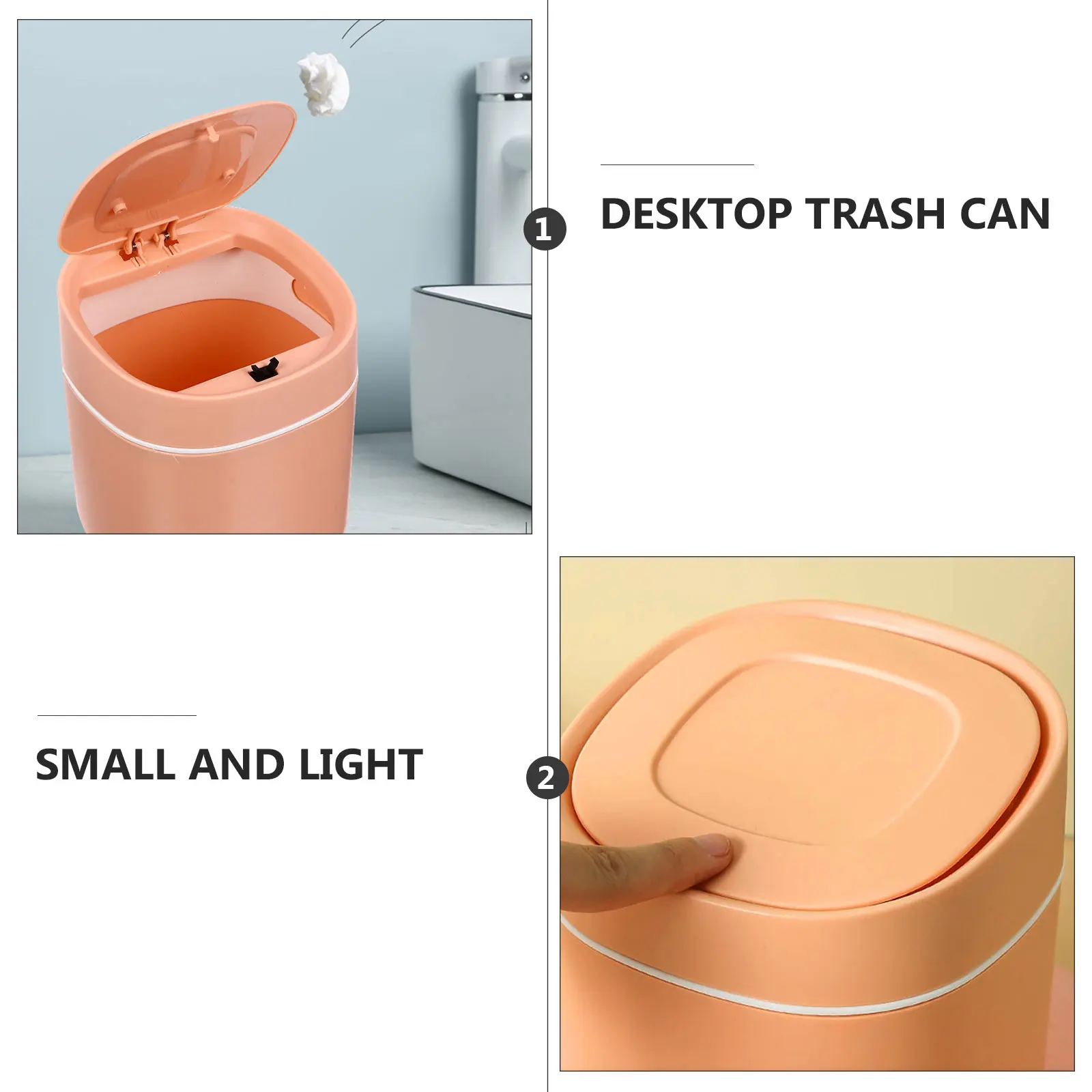 

Mini Desktop Trash Can Plastic Rubbish Bin Waterproof Lightweight Waste Storage Box Containers Small Garbage Barrel Home Daily