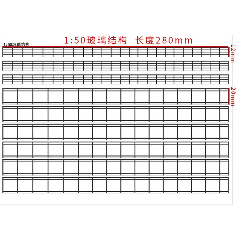 PVC Miniature Frame Railling Fence Model 1:25 1:30 1:50 Diy Model Making House Building Materials for Scene Layout Diorama Kits