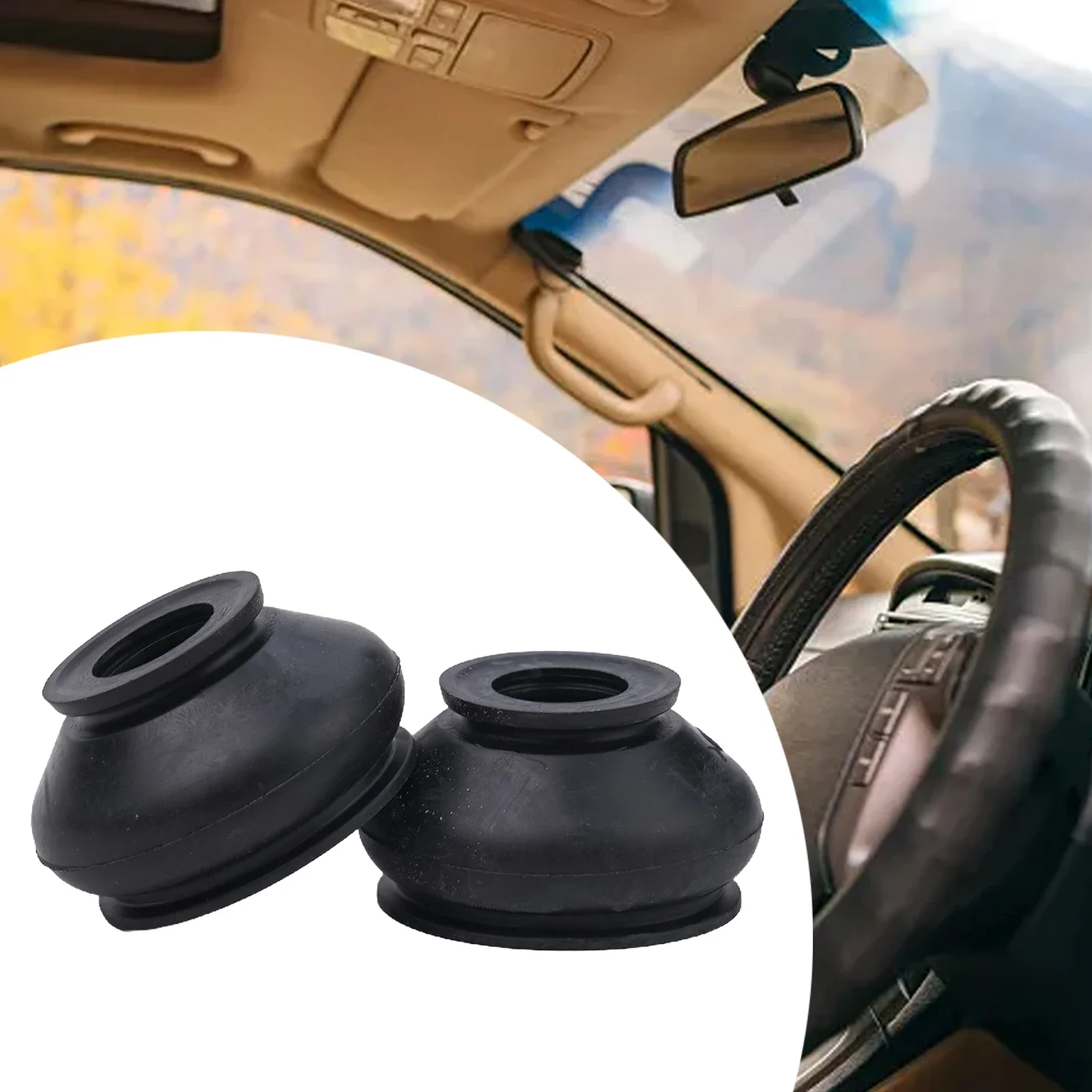 2pcs Dust Cover Rubber Track Rod End Ball Joint Cover Suspension Steering Ball Joint Boot Automobile Replacement Accessories