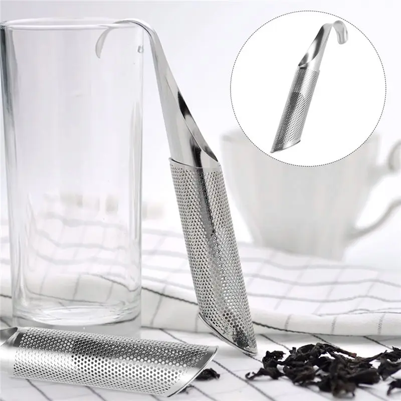 Stainless Steel Tea Strainer Tea Interval Diffuser Pipe Filter With Hanging Hook Eco-Friendly