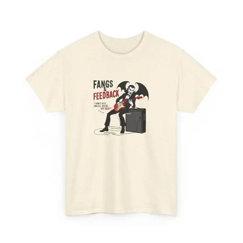 Rock Band Vampire T shirt Fangs Feedback Music Halloween