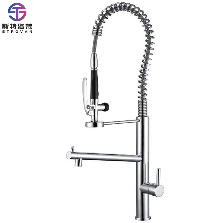 

Kitchen Faucet with Pull Down Sprayer,Modern Single Handle High Arch Pre-Rinse Spring Brass Kitchen Mixer Tap