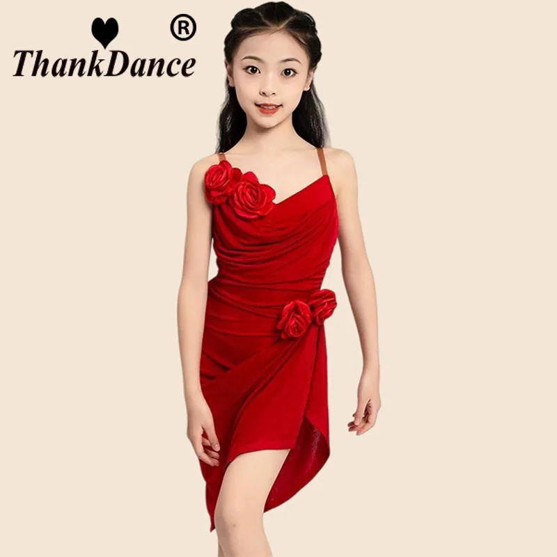 ชุดเต้นรำละตินสำหรับเด็ก ชุดเต้นรำละตินสำหรับเด็กผู้หญิง ชุดเต้นรำละตินอเมริกันสำหรับเด็ก