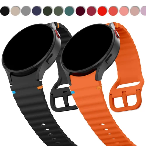 Correa Original para Samsung Galaxy watch 7 6 5 4 44mm 40mm/FE/Pro/pulsera deportiva clásica de silicona correa Galaxy watch 7