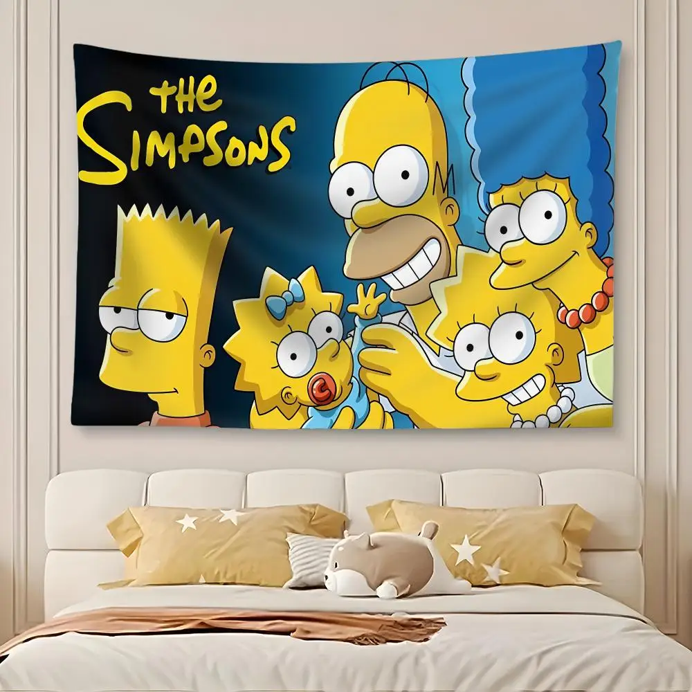 Anime The s-Simpsons Tapestry Art Decor Banner Microfiber Backdrop for Bedroom Living Room Bar Garden Party