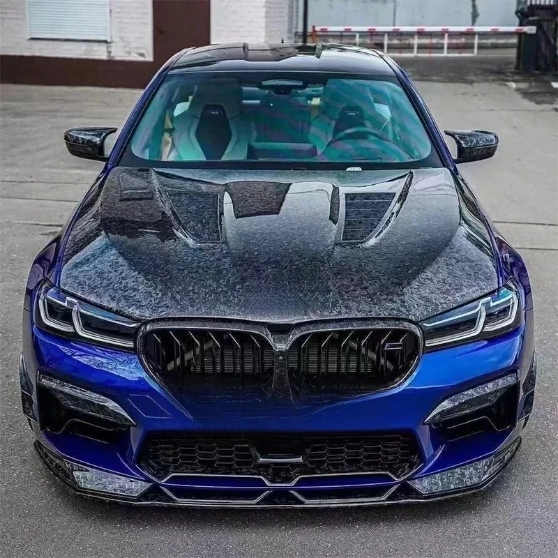 

Car Exterior Tuning Accessories Front Bonnet Forged Carbon Fiber Engine Hood Cover M5 F90 V Style Engine Hoods
